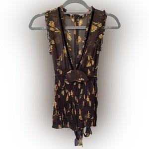 Dolce & Gabbana Brown 100% Silk Blouse Size 38-Small.